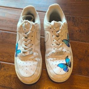 butterfly design af1 shoes size 6.5